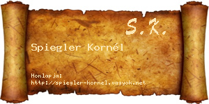 Spiegler Kornél névjegykártya