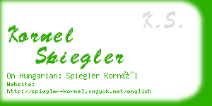 kornel spiegler business card